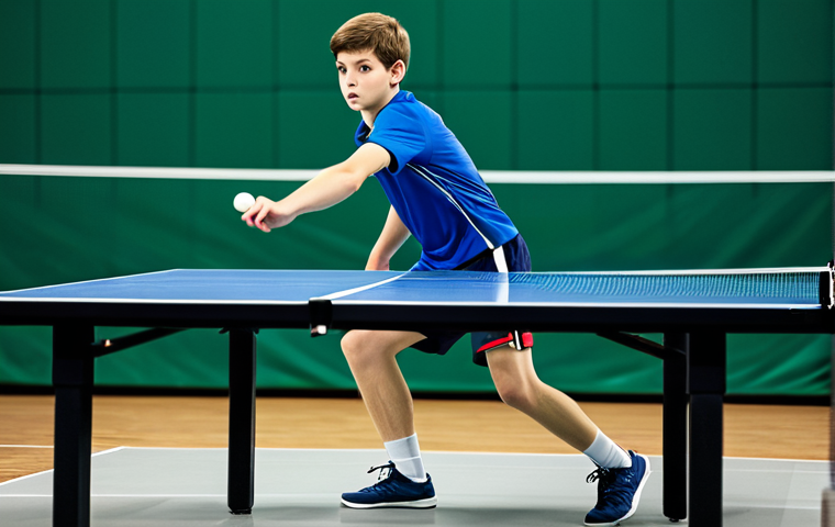 The Perfect Stance**

"A young, fully clothed French athlete in appropriate athletic attire, practicing their table tennis stance in a modern gymnasium. Focus on dynamic footwork, balanced posture, and anticipation of the ball. Safe for work, professional sports photography, perfect anatomy, natural proportions, family-friendly. Modest clothing, appropriate content."

**