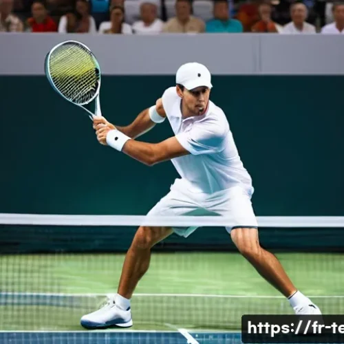테니스 실내와 실외 경기 차이 - **Indoor Tennis: Focused Intensity**
    A professional male tennis player, mid-action, hitting a po...